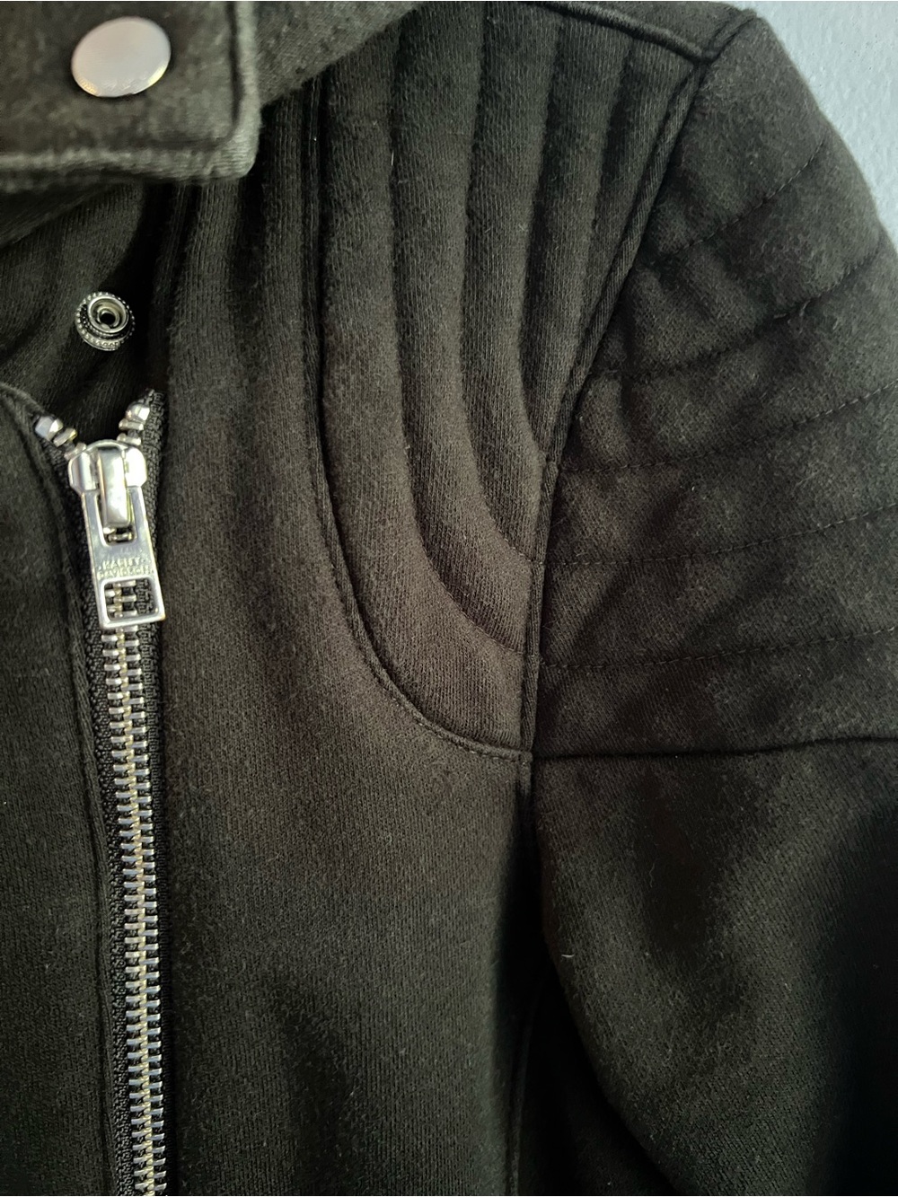 Harley-Davidson Black Quilted-Shoulder Moto Jacket - Picture 5 of 6